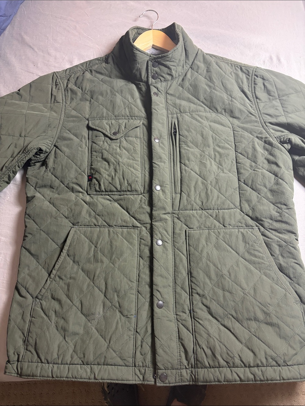 Relwen Quilted Insulated Tanker Jacket in Loden Green Size L